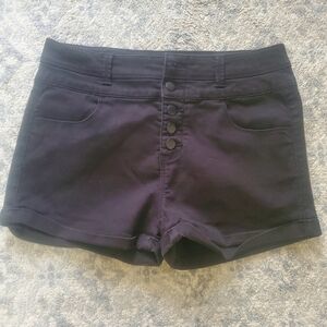 Tinseltown Black Denim High Rise Stretch Womens Button Front Summer Festival 11